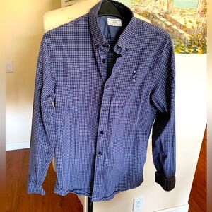 Giordano Oxford stretch, super slim Blue Gingham Casual Shirt